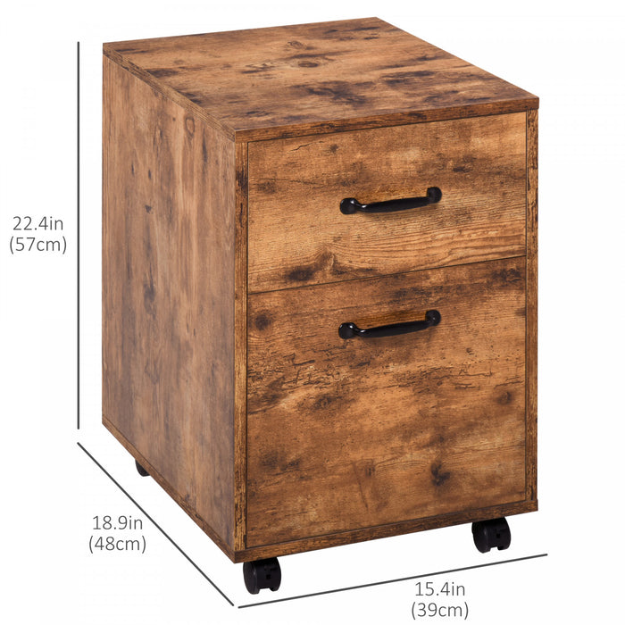 Homcom 2 Drawers Filing Cabinet With Hanging Rail