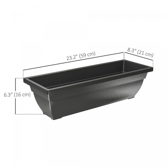 Outsunny 5 Pack 23 Inches Window Boxes Planters, Black