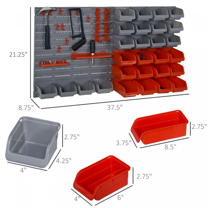 Durhand 44 Piece Wall Mounted Storage Bins