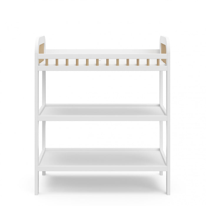 Storkcraft Pasadena Changing Table with Water-Resistant Changing Pad - White/Driftwood