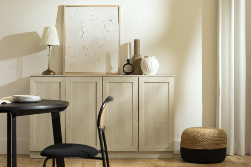 Arum Set Of 2 Sideboards With Shelves Bleached Oak - South Shore