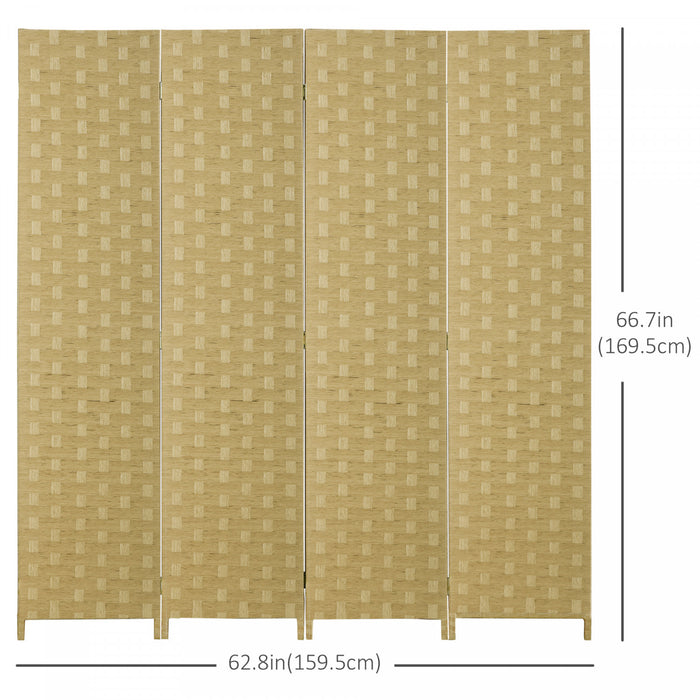 Homcom 4-panel Folding Divider Room, Wave Fiber Privacy Screen