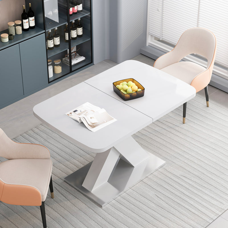 Liam Modern Rectangle Stretchable Dining Table with X-Shape Legs an ...