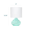 Ryley Glass Raindrop Table Lamp, Teal, 13.75"H | Ryley Lampe de table en verre motif gouttes de pluie, Sarcelle, 13,75 po H