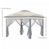 Outsunny 11' X 11' Pop-up Gazebo With Double Roof Carrying Bag, Beige And Grey|Outsunny Tonnelle Escamotable A Double Toit 11 X 11 Sac De Transport, Beige
