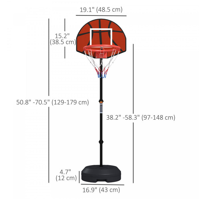 Soozier 3-5ft Basketball Hoop Stand With Dartboard, Darts And 15\" Backboard