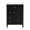Aura 48 Inch Double Sink Vanity Combo with Drawers and Cabinet, Black | Aura Ensemble Meuble-Lavabo Double 48 po avec Tiroirs et Armoire, Noir