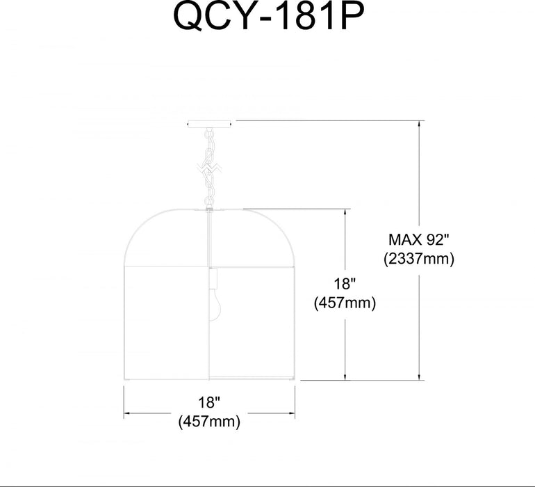 Dainolite Quincy 1 Light Pendant Gold White Shade Lamp