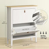 HOMCOM Shoe Cabinet with 2 Flip Drawers, Narrow Shoe Storage Cabinet, White