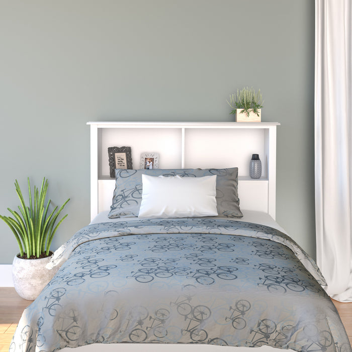 Twin Bookcase Headboard - White