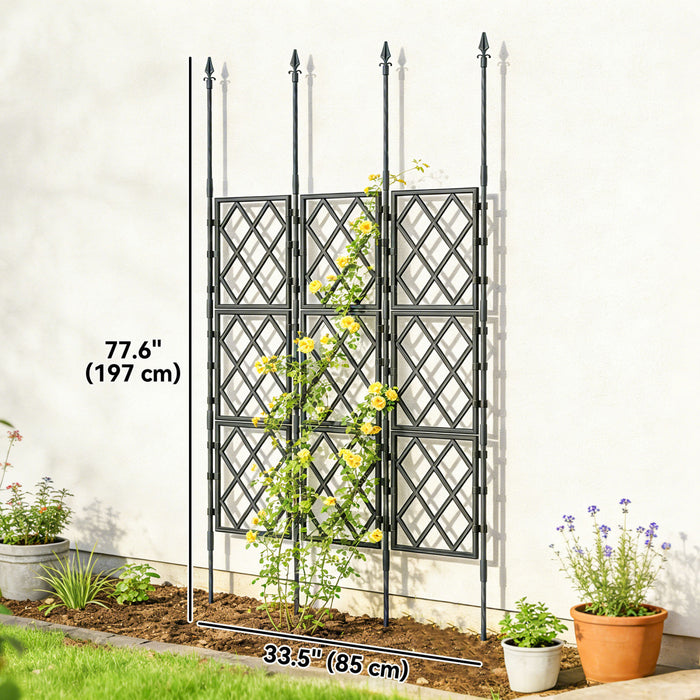 Outsunny Foldable Garden Trellis, Lattice Climbing Support Trellis
