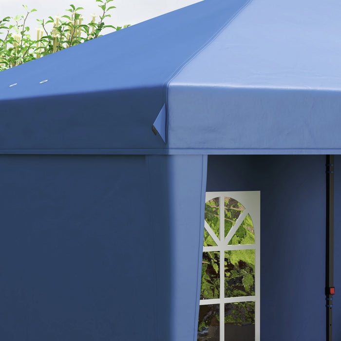 Outsunny 10' X 20' Outdoor Pop Up Canopy Tent W/ Carrying Bag, Blue