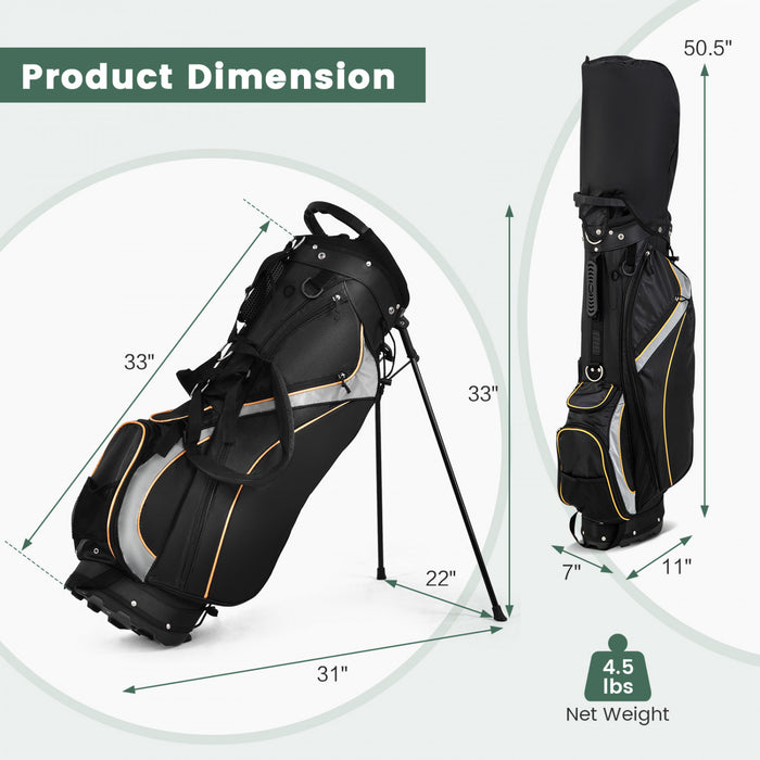 Costway 9\" Golf Stand Bag Club 8 Way Divider Carry Organizer Pockets Storage Black New