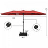 Costway 15 Ft Patio Double Sided Umbrella Outdoor Market Umbrella Burgundy