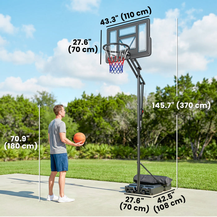 Soozier Basketball Hoop Outdoor, 7.7 FT to 10 FT, Portable Basketball Goal