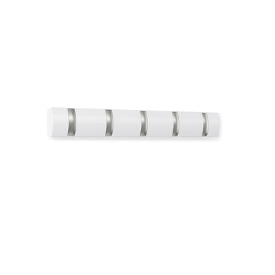 Umbra 5 Flip Wall-Mounted Hooks - White|5 crochets muraux Flip de Umbra - blancs