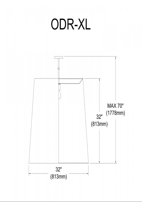 Dainolite Oversized Drum 1 Light Pendant tapered Drum XLarge White Shade Lamp