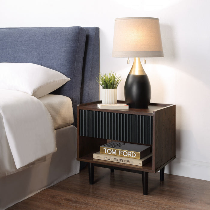 Duane Mid-Century Modern 2-Piece Coffee Table & End Table Set in Black