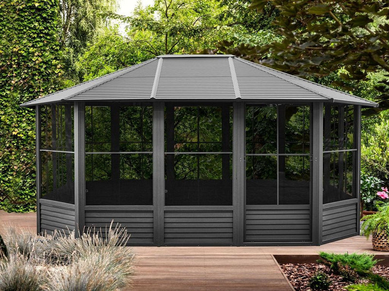Florence Solarium 12x15 Metal Roof In Black