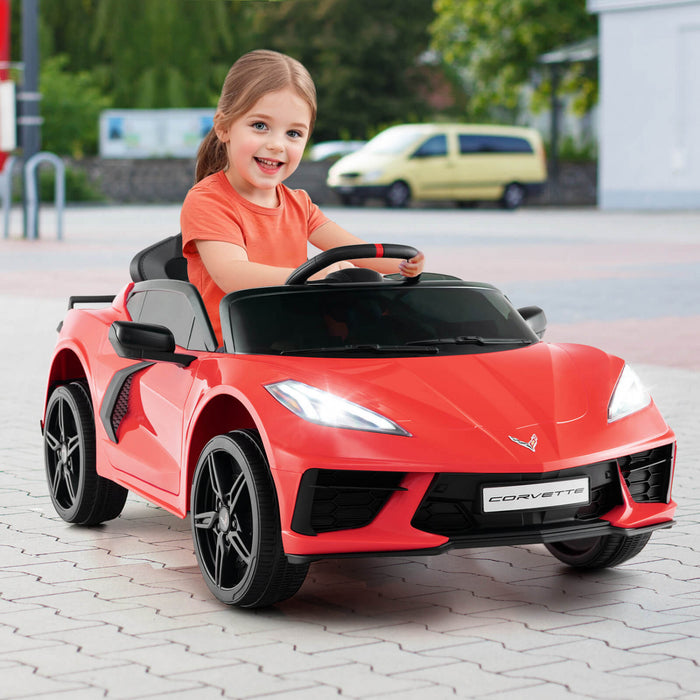 Costway 12v Electric Kids Ride On Car With Remote Control Wireless Connection Lights Red