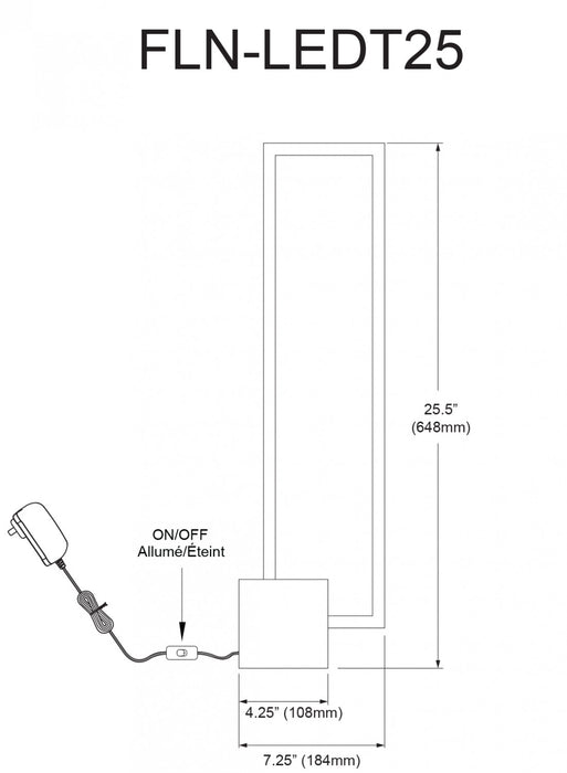 Dainolite Florence LED Table Lamp 22w Aged Brass Finish Matte Black Concrete Base
