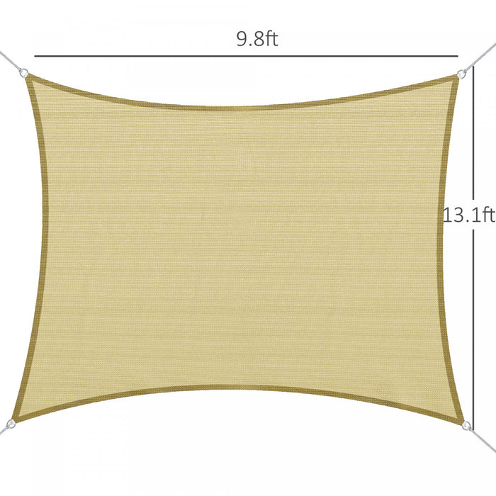 Outsunny Rectangle 10' X 13' Canopy Sun Sail Shade Garden Cover Uv Protector Outdoor Patio Lawn Shelter With Carrying Bag (sand)