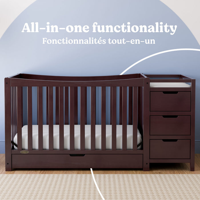 Graco Remi 4-in-1 Convertible Crib and Changer - Espresso