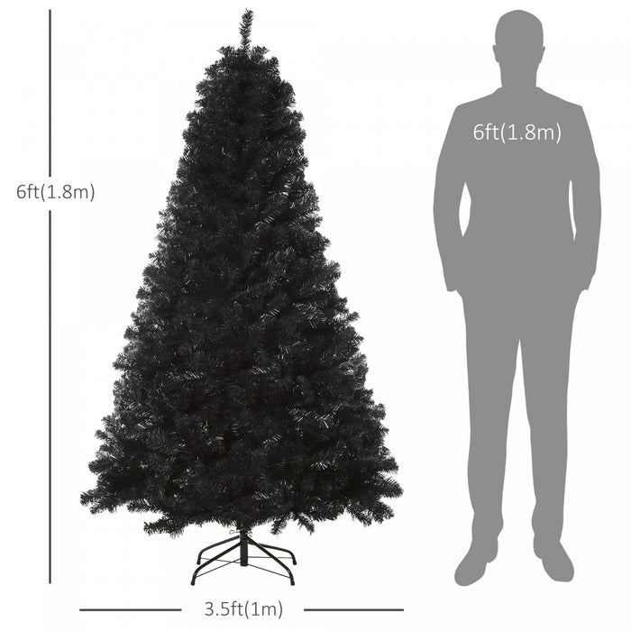 Homcom 6ft Artificial Christmas Tree With 928 Realistic Branch Tips