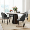 HOMCOM Dining Chairs Set of 4 Kitchen Chairs with Metal Legs Charcoal Grey