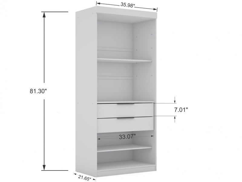 Mulberry Contemporary Modern 36\" Wardrobe Closet in White