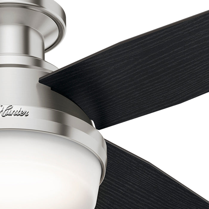 Dempsey Low Profile Ceiling Fan with Light Fixture - Black