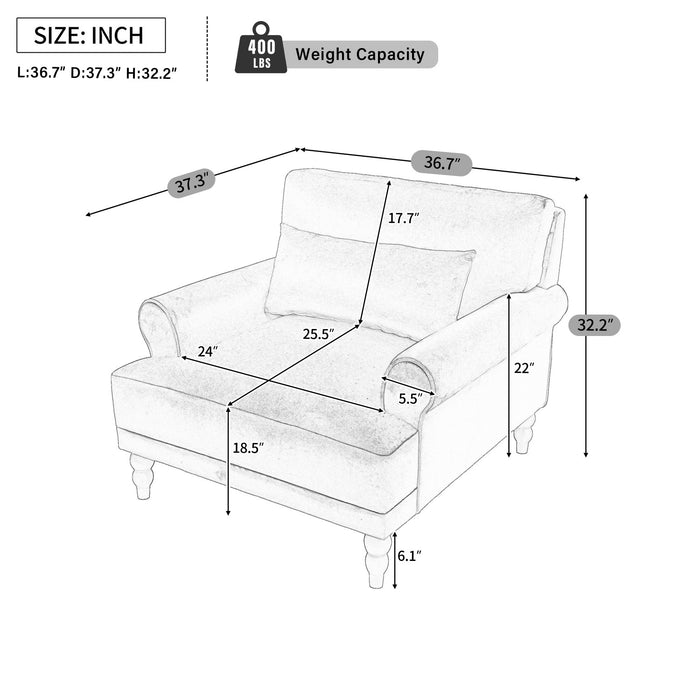 Aurelia Elegant Circular Armrest Chair with Ergonomic Lumbar Support, Beige
