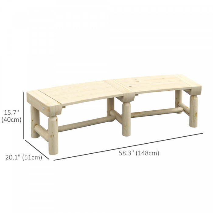 Outsunny Round Wooden Garden Tree Bench With Slatted Seat, Natural