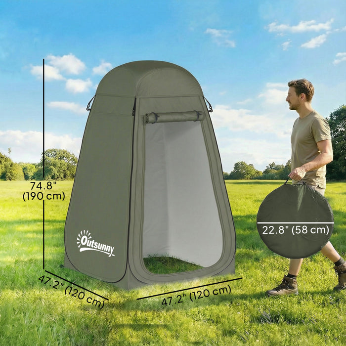 Outsunny Pop Up Shower Tent, Outdoor Privacy Changing Dressing Room, Green
