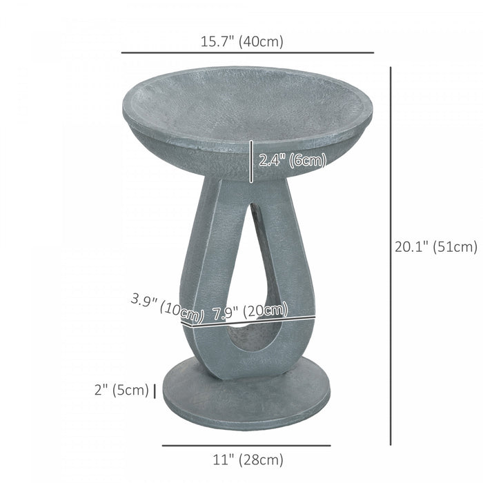 Outsunny Resin Bird Bath For Outdoors, 20.1\" Tall Birdbath With Stone Look