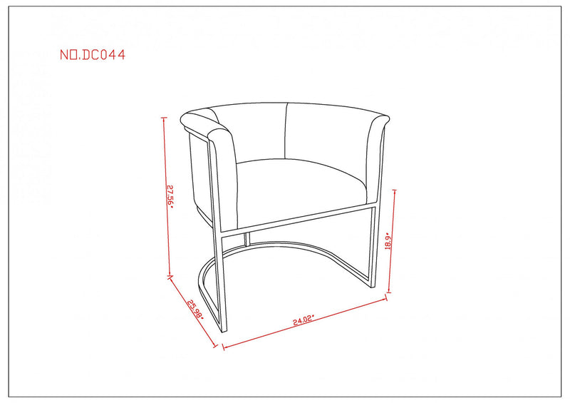 Cosmopolitan Mid-Century Modern Vegan Leather Metal Dining Chair in Tan - Set of 2