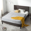 Denna Upholstered Platform Bed with Headboard in Dark Grey - Full Size | Denna lit plateforme rembourré avec tête de lit gris foncé - Double