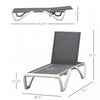 Outsunny Outdoor Chaise Lounge Chair, Patio Aluminum Tanning Chair, Grey