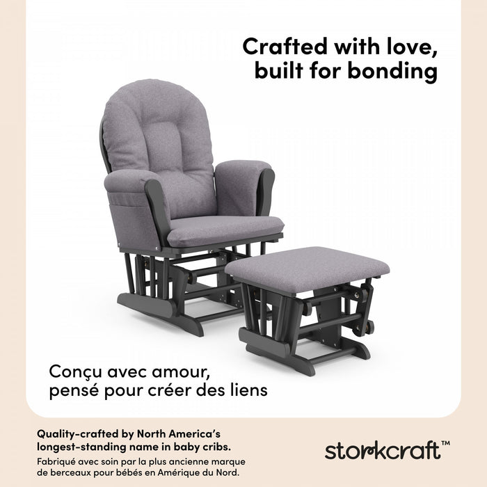 Storkcraft Hoop Glider and Ottoman - Gray/Gray Swirl