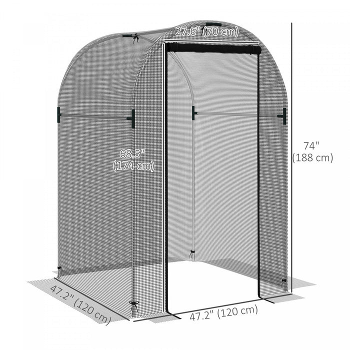 Outsunny 4' X 4' Plant Protection Tent Crop Cage With Door, Black
