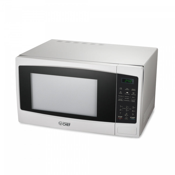 CHM Series Commercial Chef 1.1 Cu. Ft. Countertop Microwave Oven, CHM11MW, White Countertop Microwave Larger 1cuft