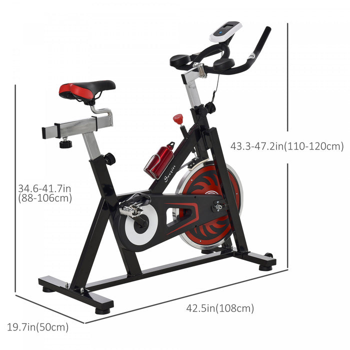 Soozier Indoor Exercise Bike, Stationary Bike, Upright Cycling Sport Cardio Machine For Home Gym With 29lbs Flywheel, Adjustable Resistance, Lcd Monitor, Bottle Holder