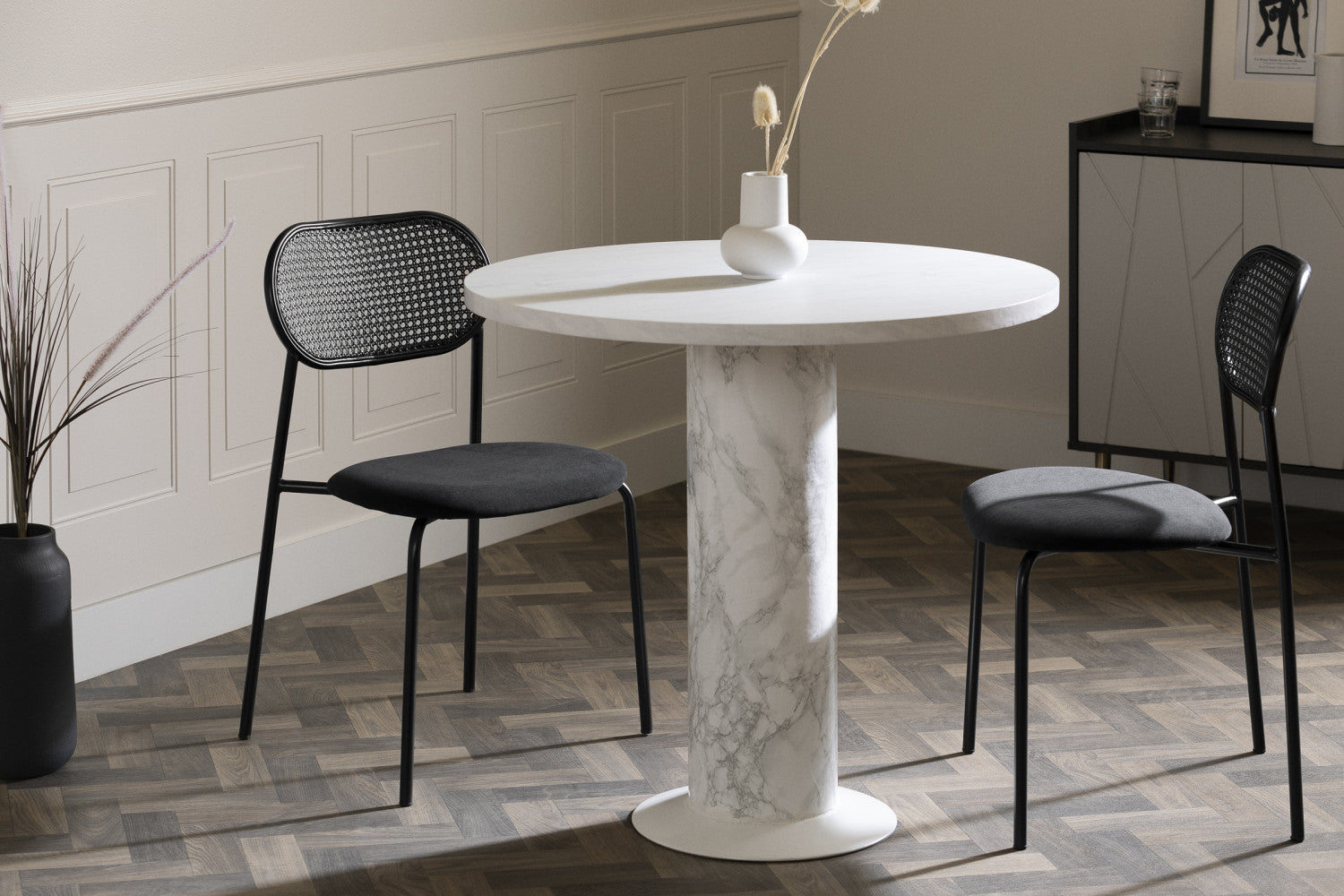 Hype Black Rattan Dining Chair Set of 2 Black The Brick