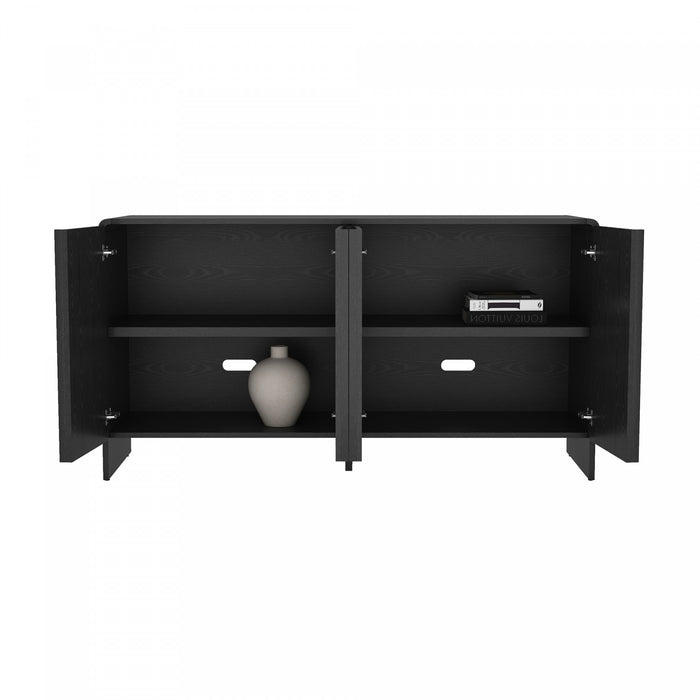 Novara Contemporary 60\" Sideboard in Black (4-Door)