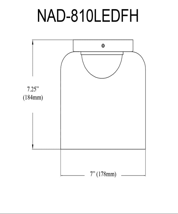 Dainolite Nadine 7\"dia. LED Flush Mount 10w Polished Chrome Clear Glass Lamp