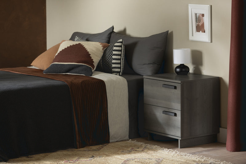 Cavalleri Nightstand with 2 Drawers - Grey Maple
