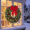 HOMCOM 24 in Pre-Lit Crestwood Spruce Artificial Christmas Wreath, Green