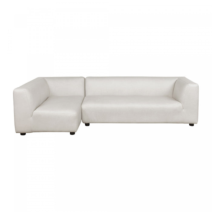 Lukas Contemporary Modern 118\" Left-Facing 2-Piece Sectional Sofa in Cream