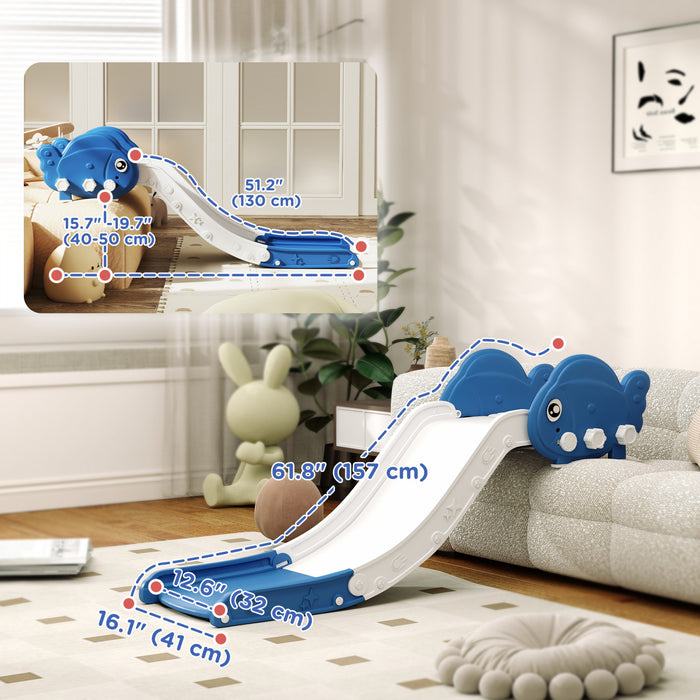 Qaba Couch Slide For Kids, Toddler Slide Can Be Used For Bed, Sofa, Stairs, Easy Assemble & Storage, 51\" Extended Length Lightweight Kids Slide For 18-48 Months, Blue
