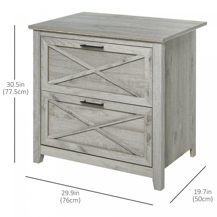 Homcom 2-drawer Lateral File Cabinet With Hanging Rail